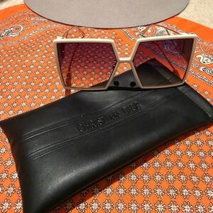 Dior Geometric White Sunglasses